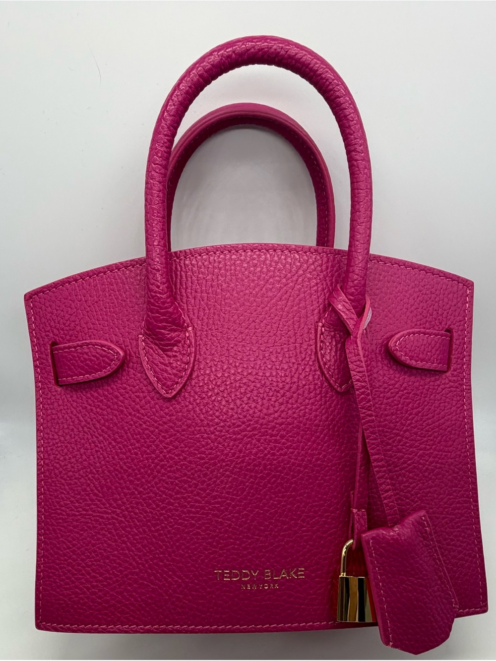 Teddy Blake Kate 9 inch Pink Raspberry Leather Top-Handle Bag. Like New!